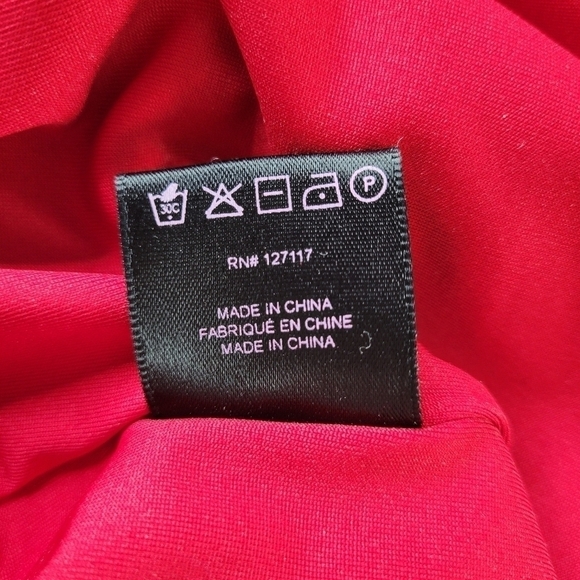 Belle Badgley Mischka Peplum Dress Size 4 Back Zipper 3/4 Sleeve Lined Red - Picture 7 of 11